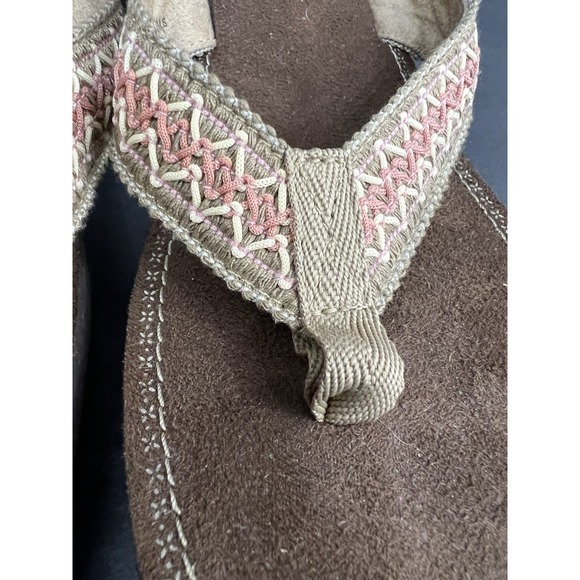 Women Comfort Woven Thong Sandals Slide On Sz 9 Platform Boho Earthy Natural - Picture 5 of 8